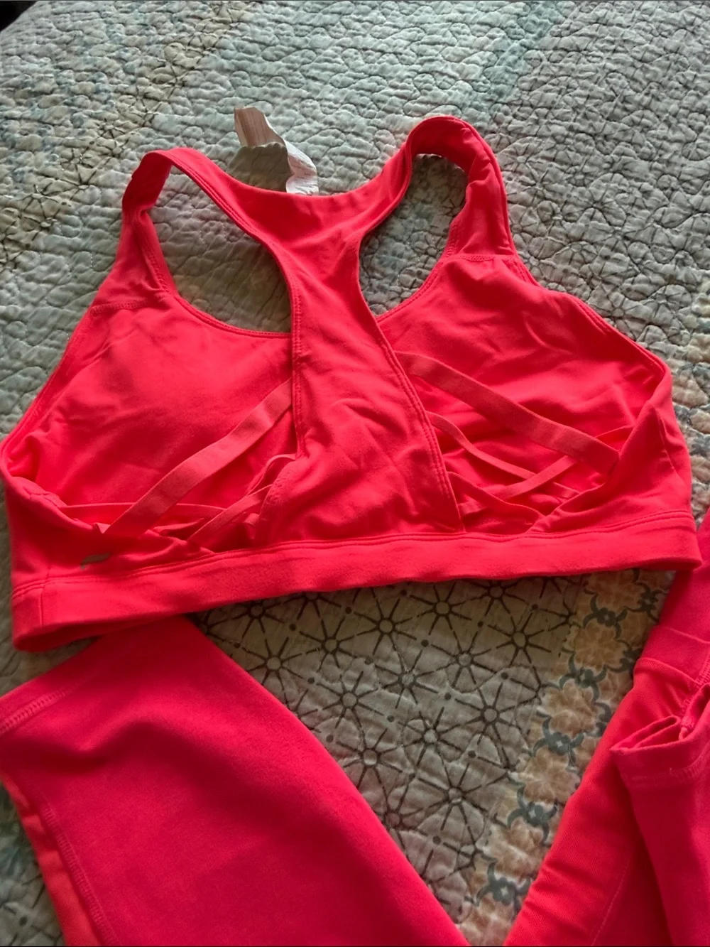 Fabletics Bright Pink Activewear Set - Sports Bra & Leggings